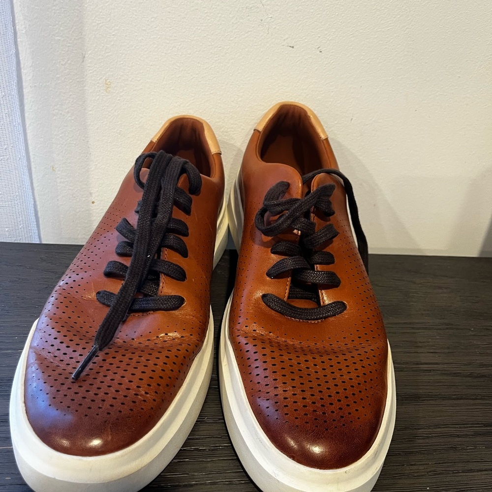 Cole Haan Brown Leather Sneakers with Black Laces